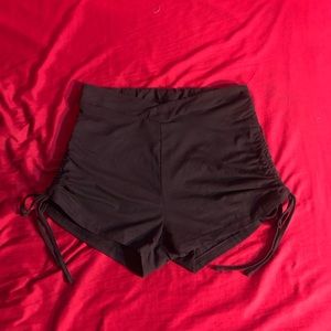 🔴 Shein Sexy Black Drawstring Side Skinny Shorts Large